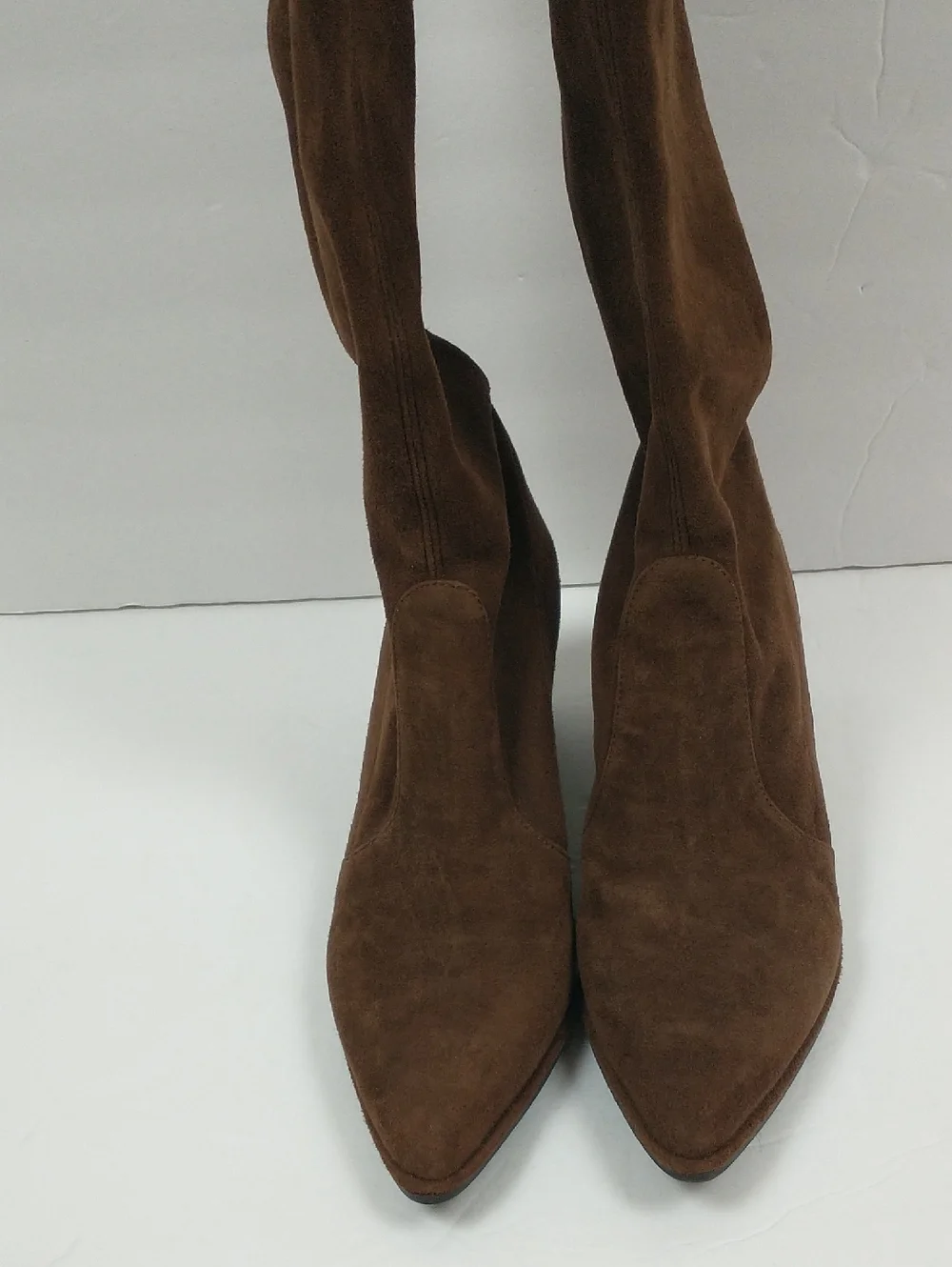 Stuart Weitzman Over-the-Knee Thighland Suede Leather Boots Womens 7.5 Brown